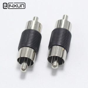 2pcs RCA 남성-남성 플매트 카펫 러그 잭 1Pin AV 오디오 비디오 연장 케이블 커넥터 모니터 어댑터