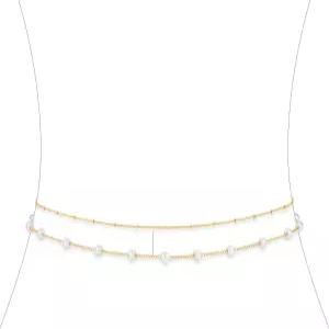 로튼소 14K 골드 도금 바디 체인 다인티 보호 레이어드 비치 허리 조절 가능한 비키니 벨리 여성용 주얼리