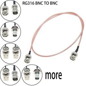 RG316 케이블 BNC-BNC 남성 여성 Q9 플매트 카펫 러그 잭 압착 커넥터 확장 RF 황동 구리 동축 WIFI 점퍼