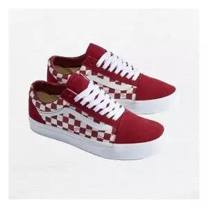 [반스]VN000DB3Y52 레드 올드스쿨 체커보드 남여공용 스니커즈 캔버스화 단화 어센틱 슬립온 체크 체크