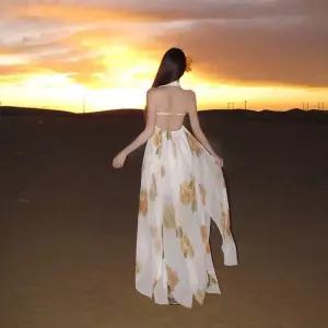 원피스 여자원피스 섬 언밸런스 쉬폰 바캉스 포토 비치 슬리브 홀터넥 원템1