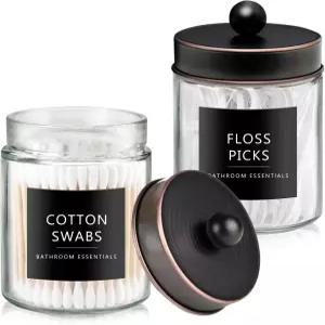 면봉 공 패드(오일 문지르기 청동 ))를 위한 SeeChung 2팩 Q팁 홀더 디스펜서- 방청 스테인리스 뚜껑이