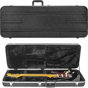 뮤즈노트 ABS 일렉트릭 기타 케이스 하드 긱백 1.1인치 폼 플러시 인테리어 두꺼운 패딩 방수(블랙)