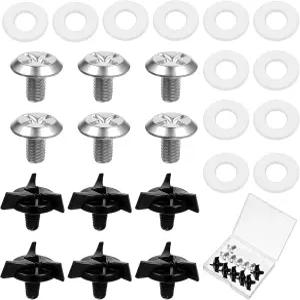 12 PCS 오토바이 헬멧 바이저 나사 고무 와셔 교체 세트 모터크로스용 고정 블랙