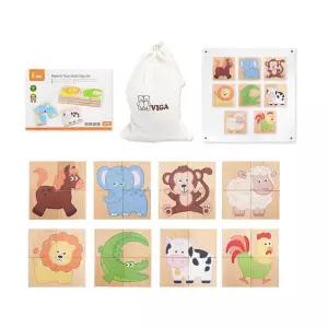 18개월 유아 생애첫블럭 두뇌발달 원목 자석 동물퍼즐 장난감 인지 그림붙이기 도형