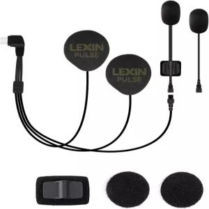 붐앤버튼 마이크가 장착된 LEXIN 펄스 모터사이클 헬멧 스피커 딥 베이스가 40mm 크리스탈 클리어 라우드