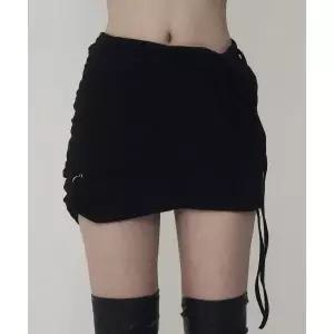 매장정품 ETRE AU SOMMET 피어싱 드레이프 셋업 미니 스커트 블랙 ET25SSSNK03BK 145955