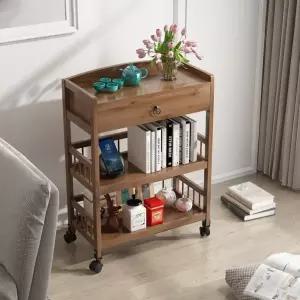 원목트롤리 웨건 사이드 이동식 우드 주방 수납장 테이블