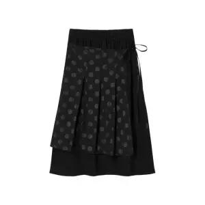 매장정품 더그린랩 THE GREEN LAB 도트 랩스커트 블랙 GC3-WSK-01-N 145913