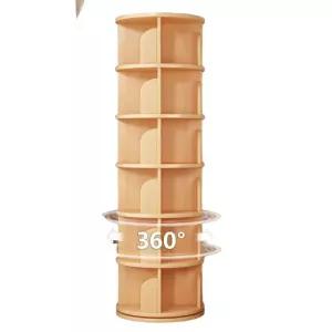 회전책장 바퀴달린 이동식 서재 원목 북카페 책꽂이