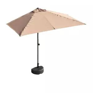 하프 창문 높이조절(1) 갈색 직사각형 사이드 파라솔 벽면 카페 200x100 어닝