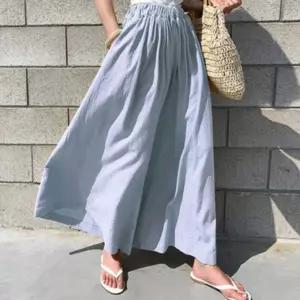 팬츠 파스텔 통 쿨 치마바지 와이드 예쁜 여성 여름 아이스 밴딩 [fE8BAA0]