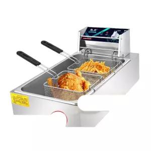 업소용 전기 미니튀김기 튀김냄비 대용량 스텐 2구