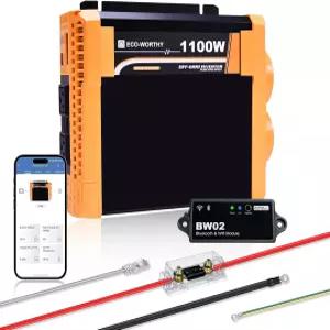 1100W 순수 사인파 인버터(ECO 모드 포함) 블루투스 모듈 및 모니터 APP 포함 12VDC~120VAC 110VAC 컨버터