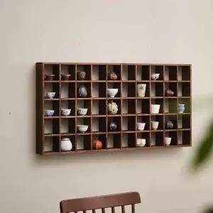 찻잔 진열대 다도 다기 그릇 커피잔 수납함 벽걸이 빈티지 색상 소형 24칸 10x10x10cm