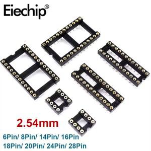 10PCS 원형 IC 소켓 DIP6 DIP14 DIP20 2.54mm 핀 커넥터 6 8 14 16 18 20 24 28