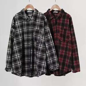 빅사이즈사랑해요 Q205L311 뉴데이체크카라포켓남방 LY (11665167A)