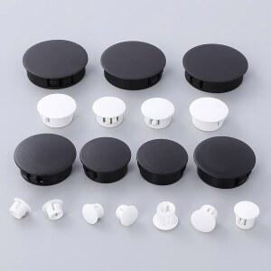 10PCS 스냅온 플러그 5MM 검정색 블랭킹 플라스틱 삽입 원형 흰색 튜브 엔드 파이프 50MM 마개