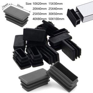 10PCS 사각형 플라스틱 검정색 블랭킹 튜브 50X100MM 엔드 삽입 플러그 마개 10X20MM 파이프