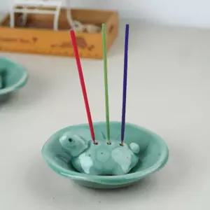 향홀더 향꽂이 청자 접시 인테리어 미니어처 동물 도자기 거북이 [f0225A9]