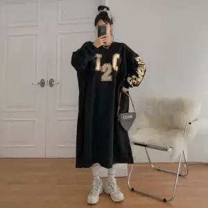 아이우먼 빅텍스트오버기모원피스 MAQ417M401 빅사이즈 (12348596A)