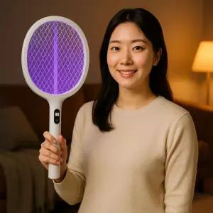 전기모기채 전자 모기퇴치기 모기 램프 파리채 전자모기채