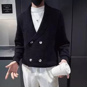 클래식한 봄 니트가디건 남성가디건 더블버튼 가을