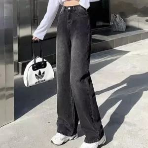 여성 바지 팬츠 데일리 스트레이트 데님 청바지 통큰