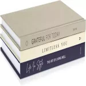 책 장식 세트 - 홈 데코를 위한 도서 커피 테이블 엔트리 또는 선반을 다크 네이비 인디고 블루 액센트