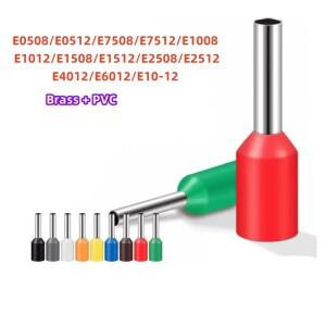 E050-E1612 절연 코드 엔드 터미널 블록 와이어 페룰 냉간 압착 핀 커넥터 순수 구리 튜브 타입 세트
