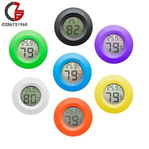 미니 라운드 LCD 디지털 온도계 습도계 센서 미터 냉장고 용 열 수분 감지기 모니터