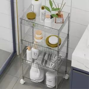 39x27cm 비타리토 이동식 투명 선반 4단