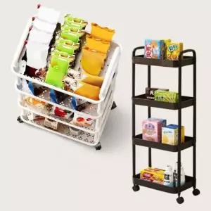 카트 선반 트롤리 이동식 틈새수납장 플라스틱서랍장 수납정리함 조립식 정리함 5단