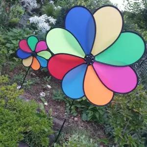 정원 스피너 대형 바람개비 플라워 레인보우 풍차