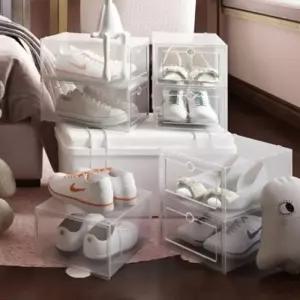 DIY슈케이스 투명 DIY신발장 신발정리대 슈케이스 신발정리함 슈박스 신발정리함 플립