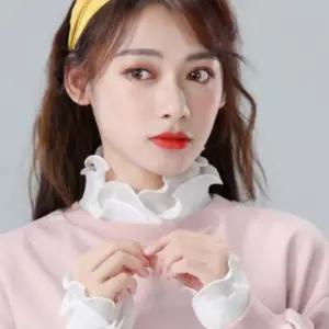 러플 레이스 하이넥 페이크 카라 이너셔츠 넥케이프 이너카라 레이어드 목만있는 넥카라 차이나카라