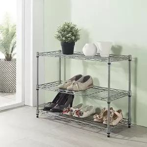 메탈 소형 3단 미니 신발장 신발정리대 좁은현관 수납 선반