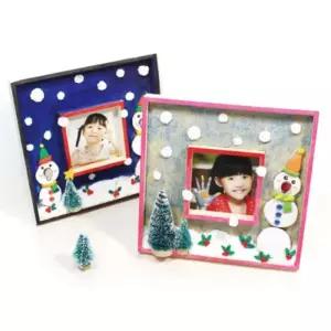 뚝딱 눈사람 이중 우드 액자 1인용 겨울 만들기 교구 재료