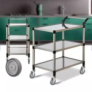 써빙카트 특대 써빙카 3단 서빙카 스텐레스 트롤리 회색바퀴 이동식트롤리 선반트레이