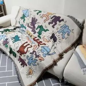 춤추는 사람 차박 130x 180 러그 캠핑 두꺼운 담요