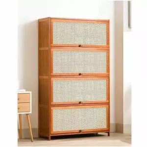 80cm 신발장 변형없는 통기성 방지 8단 오염 라탄 파손 대나무 신발정리함