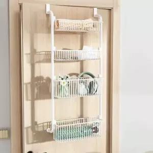 4단 다용도 수납 책장 바구니 틈새수납장 선반 틈새 철제 걸이 철제선반 문걸이 욕실