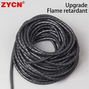 난연성 케이블 슬리브 권선 파이프 절연 나선형 포장 흰색검정색 와이어 외장 튜브 4-30MM 플라스틱 테이프