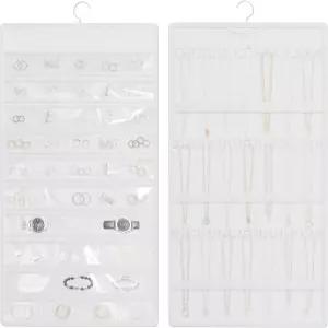 보수라이프 걸이 주얼리 정리함 보관 롤 양면 목걸이 홀더 42개의 포켓과 36개의 후크 귀걸이 정리함을