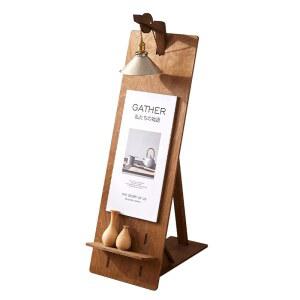 입간판 원목 우드 조명 안내 거치대 배너 원목색 소형 바닥 메뉴 플러그형