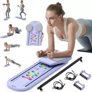 필라테스 보드 - 2025 업데이트된 리포머 머신 세트 다목적 접이식 6 in 1 슬라이딩