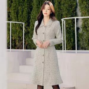 ~XXL까지 아체비타 트위드 믹스 머메이드 원피스 겨울 하객룩 오피스룩 모임룩 격식룩 연말룩 빅사이즈1191