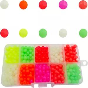 어두운 플라스틱 녹색 낚싯줄 구슬의 글로우 - 담수 및 염수 낚시 장비용 부드러운 고무 구슬