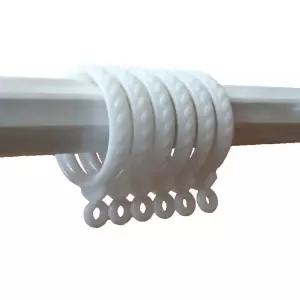 화이트 커튼 고리 부자재 개폐형 링 플라스틱