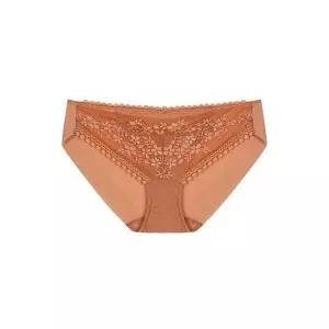 [매장정품] [원더브라]여성 시스루 올레이스 삼각 햄팬티_브라운